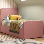 Margot Kids Upholstered Pink Bed Frame with Storage - Girls bedroom design