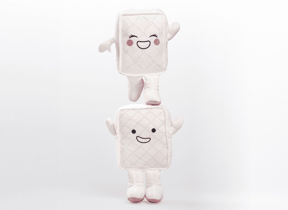 Beddie and Snusan plush mattress toys